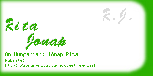 rita jonap business card