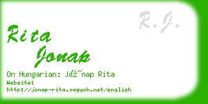 rita jonap business card